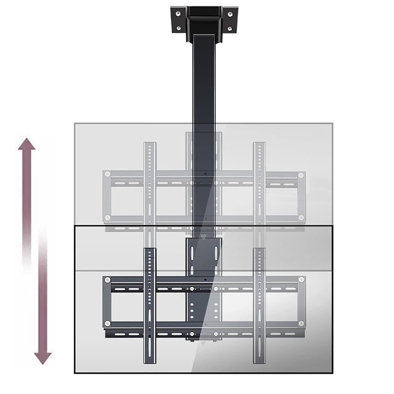 HPTHLY Lcd Tv Floor Stand - Electric Tv Ceiling Mount,Auto Lifting Tv Stand Vertical Installation,For 32" To 75" Tvs,Supporting Hole Spacing Within 600 * 400Mm,Max Bearing 60Kg