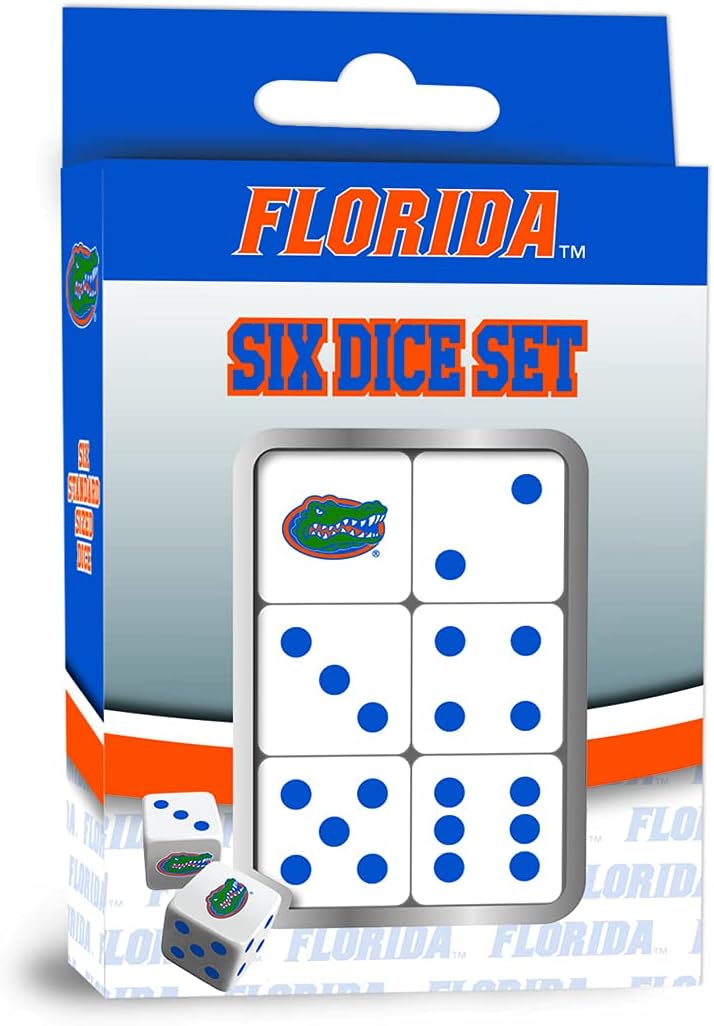 MasterPieces Game Day - NCAA Florida Gators - 6 Piece Team Logo Dice Set - D6 Standard Size