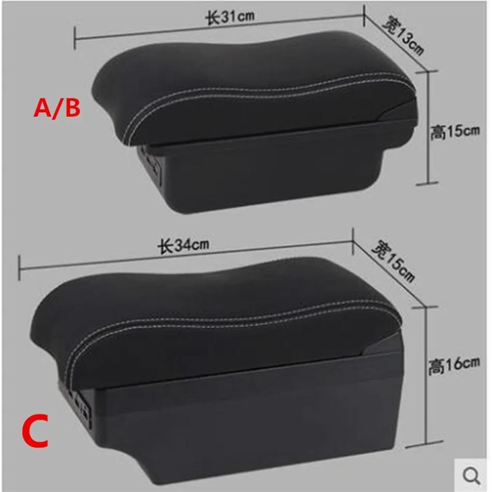 Scatola Bracciolo Con Supporto Multifunzionale Cuscino In PU Accessori Per La Modifica Degli Interni Dell'auto Per C2 C3 Consolle centrale(B red line 3USB)