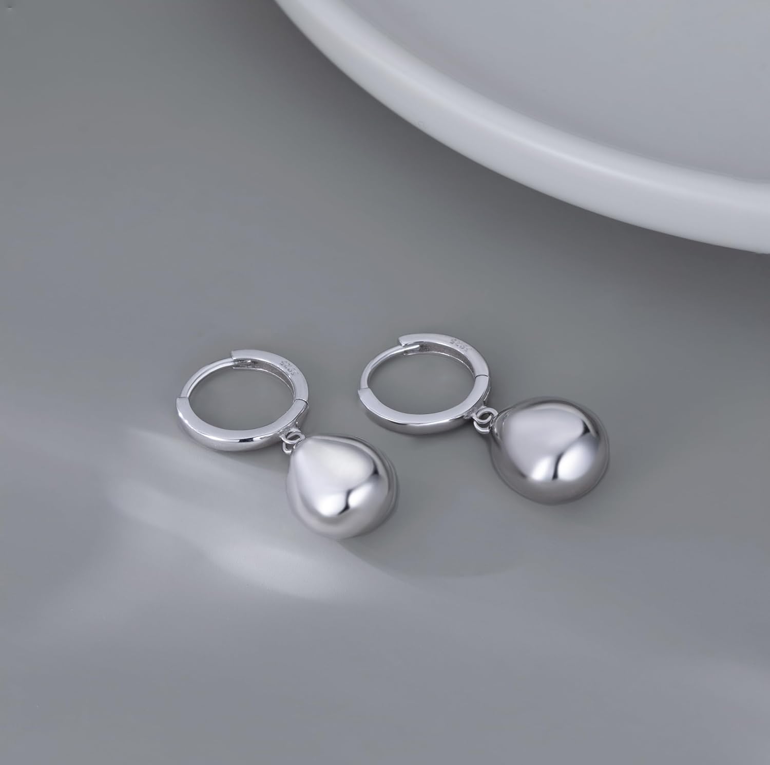 SLUYNZ 925 Sterling Silver Teardrop Dangle Earrings for Women Teens Waterdrop Dangle Earrings Drop Chunky Earrings - Image 4