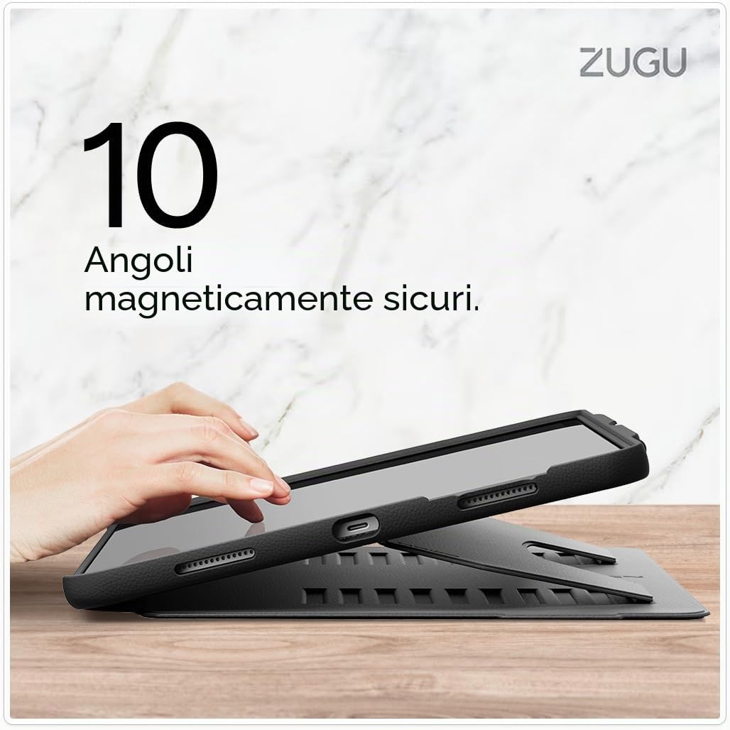 ZUGU CASE Cover per iPad Pro 13 pollici M4/M5 2024/2025 [Blu Ardesia] | Custodia Protettiva Sottile - Supporto Magnetico Regolabile 10 Angoli - Porta Pencil con Ricarica Wireless - Auto Sleep/Wake