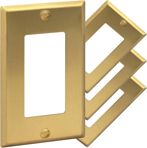 Vista 13 de Rio Salto BRASS - Cubiertas de interruptor de luz de palanca de metal dorado, placa de pared de interruptor de palanca individual, placa de pared