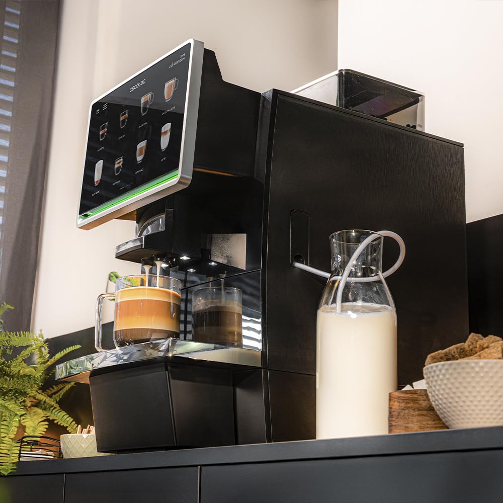 Cecotec Macchina da Caffè Superautomatica Commerciale Cremmaet Coffice. 2900W, schermo tattile, macinatura uniforme, 1 macinino, 26 bevande, serbatoio caffè in grani 1kg, serbatoio acqua 2L