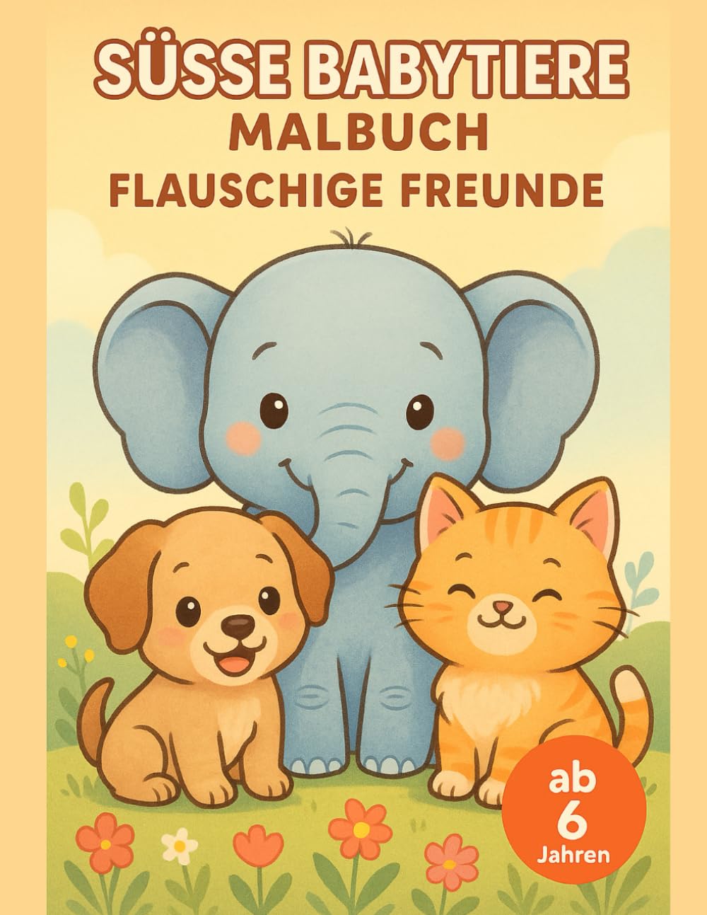 Süße Babytiere Malbuch für Kinder: 40 niedliche Tierbabys in liebevollen Szenen