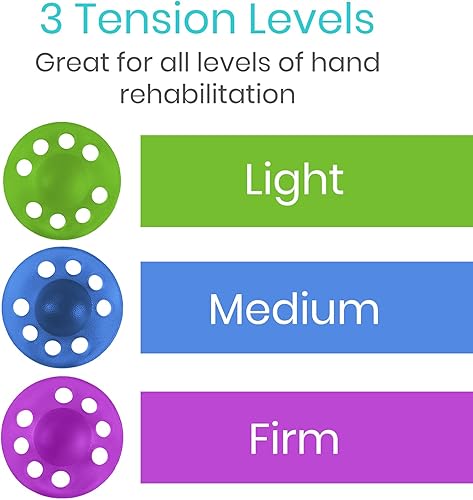 Miniatura 2 de Vive Fortalecedor de dedos (paquete de 3) – Equipo de terapia de manos para fuerza de agarre – Kit de entrenamiento extensor de antebrazo – Bolas de