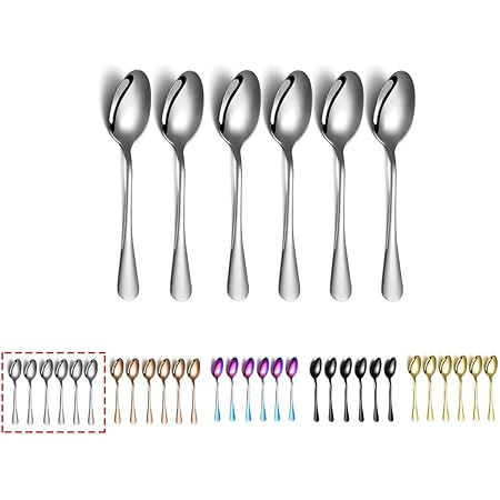 Coffee Spoons, Kyraton 5.5" Espresso Spoons Tea Spoons, Stainless Steel Small Mini Spoons, Tiny Spoon Set For Parties, Wedding Pack of 6