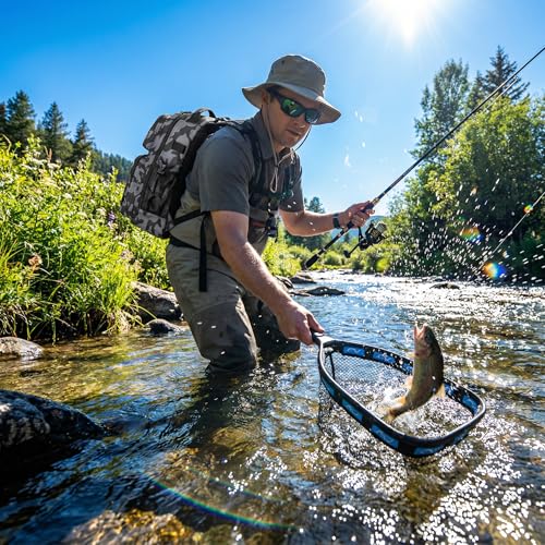 Image of PLUSINNO Fishing Gear-Fishing Rod & Fishing Backpack, Fish Net,Tackle Box