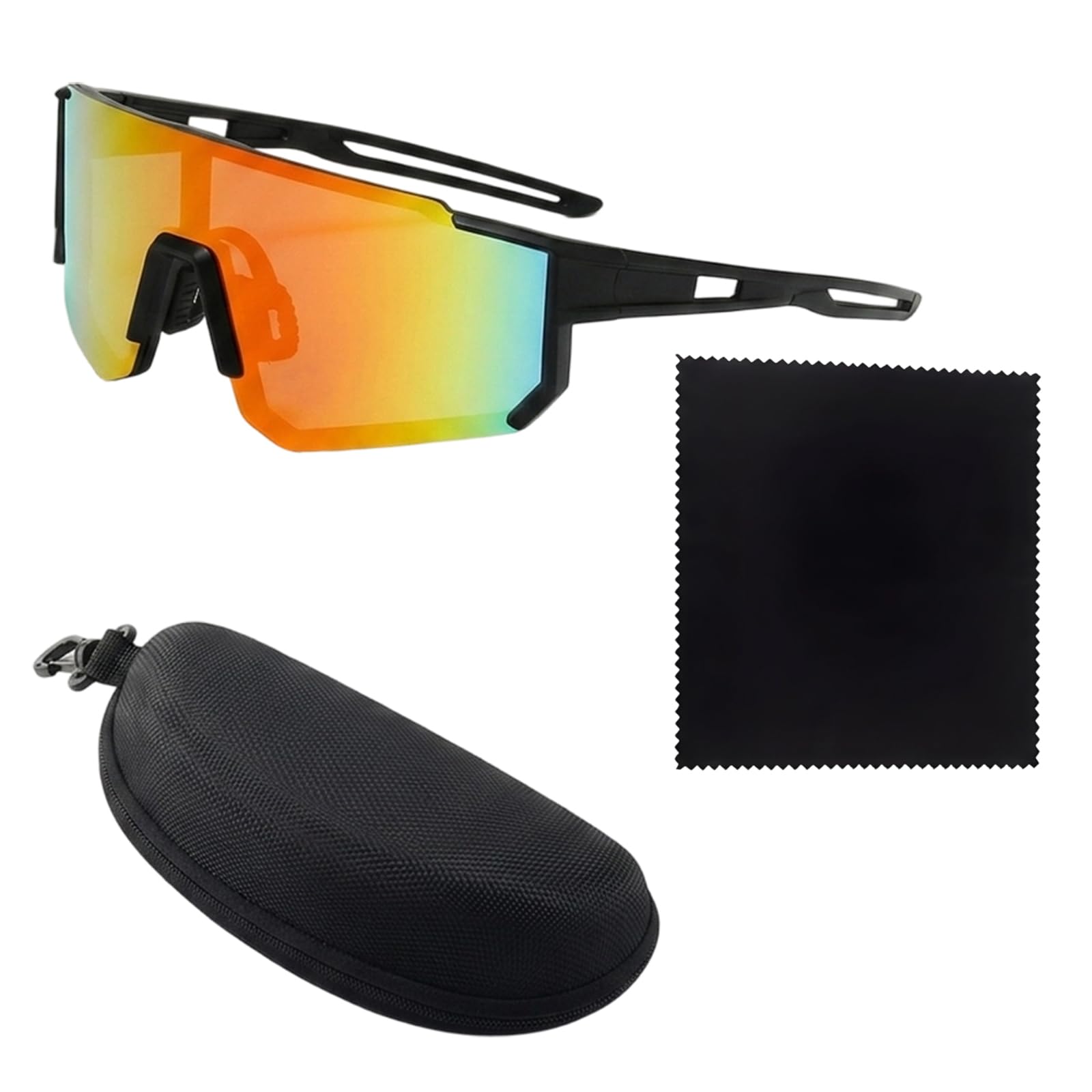 Rndqw Unbreakable Cycling Glasses with HD Polarized Lenses, Cricket Sunglasses for Men Anti-Fog & Impact-Resistant, Lightweight Running Sunglasses for Outdoor Sports, Driving Daily Wear