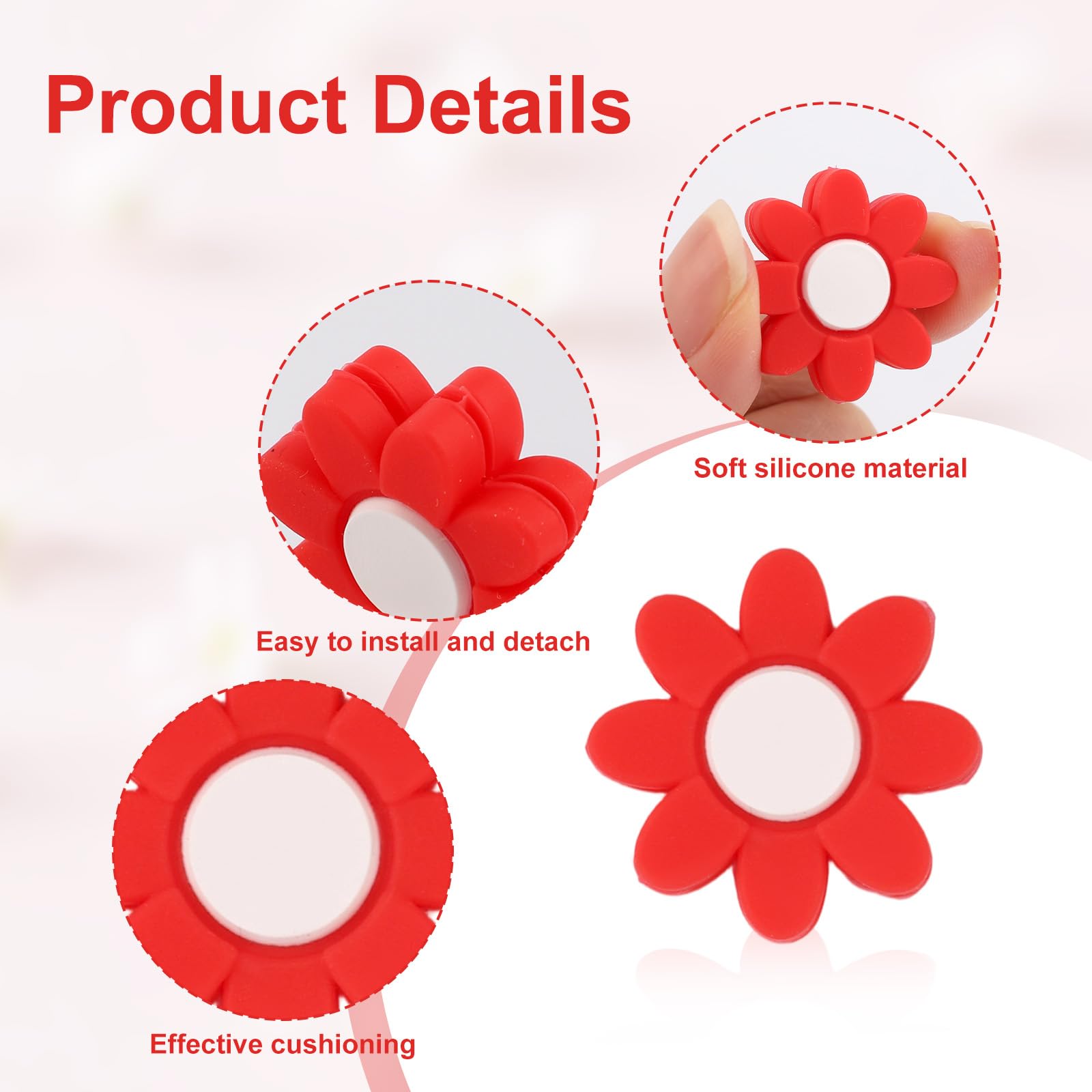Lot De 8 Amortisseurs De Tennis En Silicone Forme Cœur - Réduction Vibrations Raquette, Pour Tennis Et Badminton, Design Fun - 11