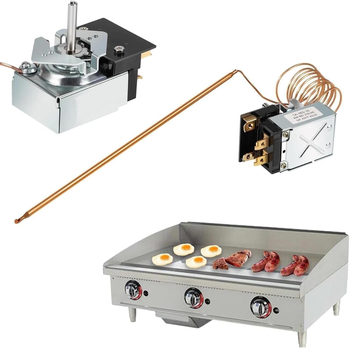 Commercial Griddle Thermostat – 150°F to 450°F, Compatible with Star MFG 2T-Z5958, Z5958, AllPoints 46-1368, SA-100-450, SA-465-36 Models