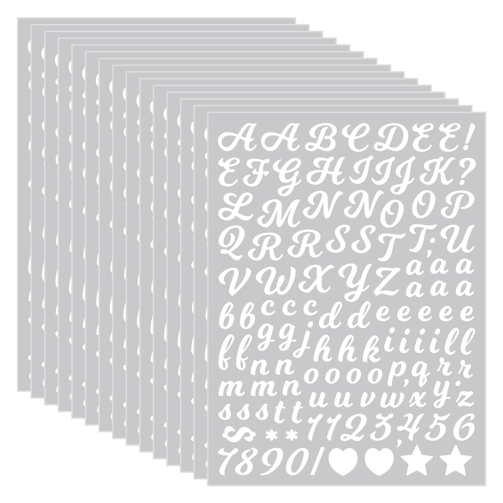of 5 Letter Sticker for Scrapbooking Including Number Punctuation Waterproof Designs Adhesive Sticker