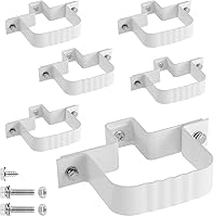 SUKABU 6-Pack 3x4 Downspout Straps & Wall Brackets - Durable White Aluminum Fasteners with Hardware for Secure Gutter Mount