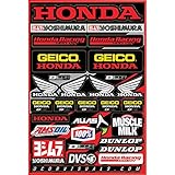 D'cor Visuals 40-10-114 Decal Sheet (Team Geico Honda 12'x18'), 1 Pack