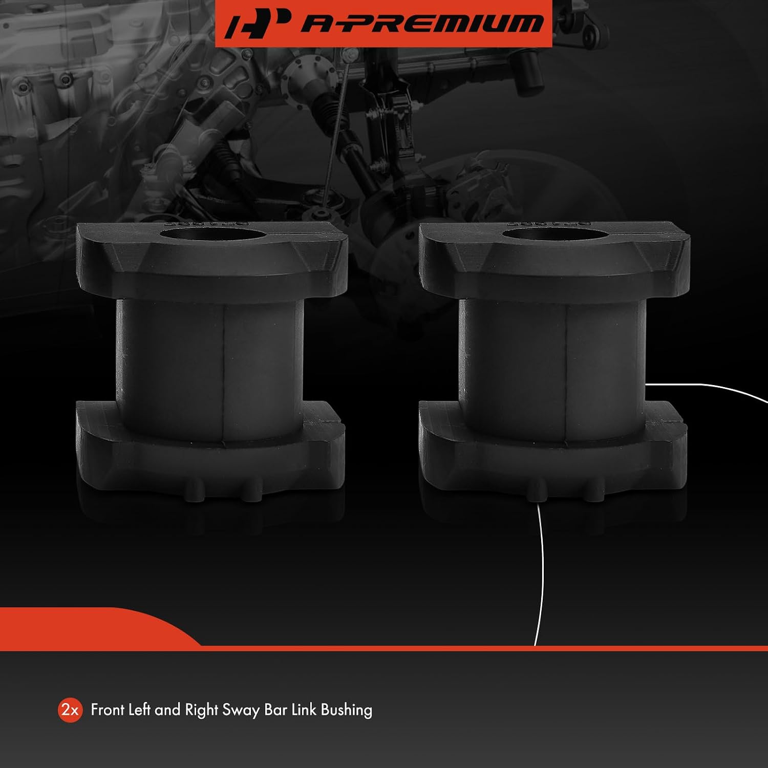 A-Premium 2 x Front Sway Bar Bushing Kit, Compatible with Mitsubishi Lancer 2008-2014