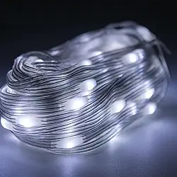 Led Pisca Linha 30 Metros com 8 Modos de Luz | Decoração Natal, Ano Novo, Festas e Ambientes Internos | Lâmpadas em Gota com Plug USB e Fio Crystal (Branco)
