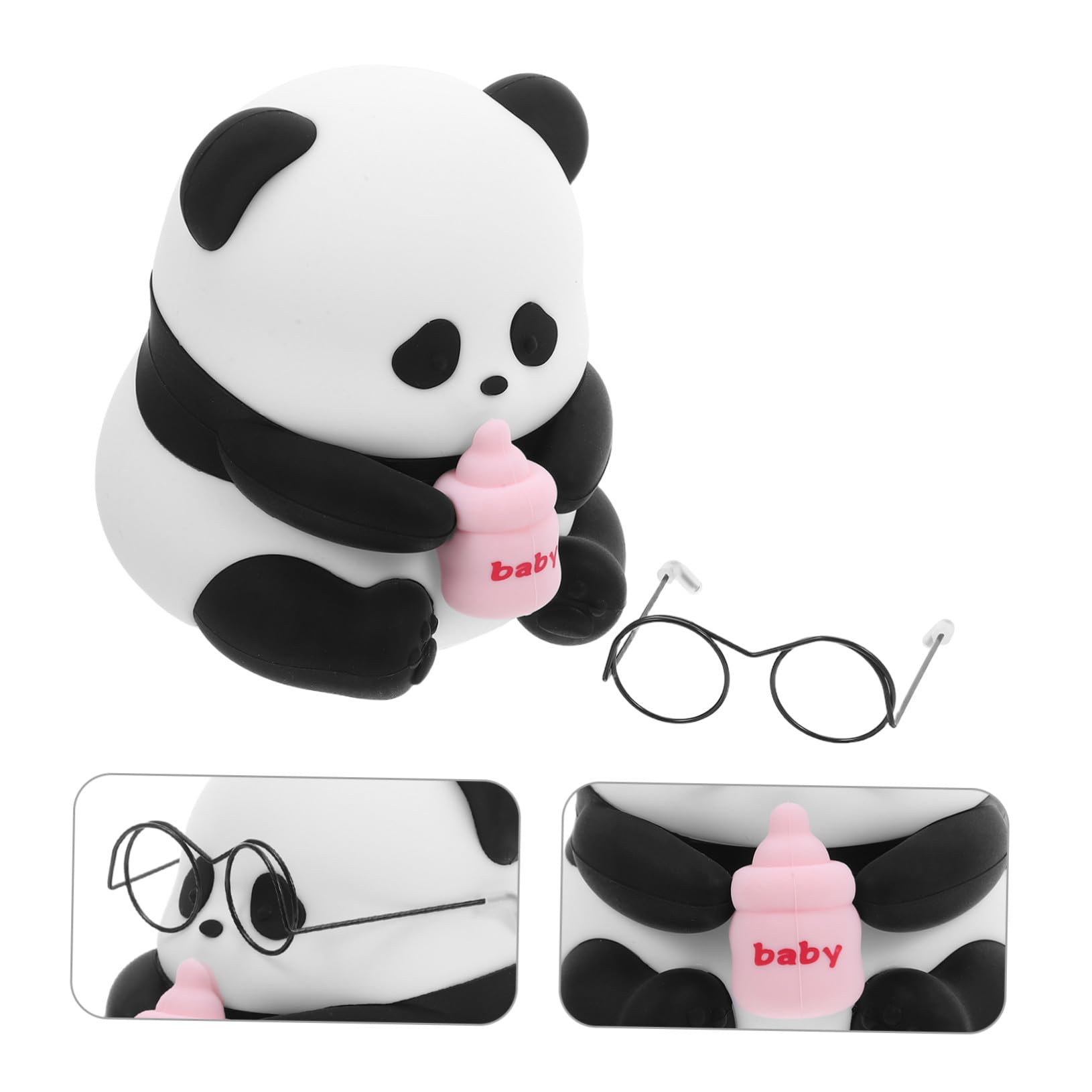 NUOBESTY Lámpara de Noche Infantil de Silicona Recargable con Luz LED Diseño de Panda y Seguro para Dormitorios y Escritorios Luz Portátil