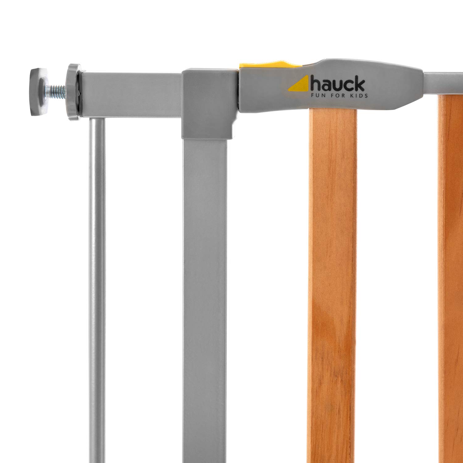 Hauck Barrera de Seguridad de Niños para Puertas y Escaleras Wood Lock 2 Safety incl. Extension 9 cm, Sin Agujeros, 84-89 cm, Metal y Madera (597392)