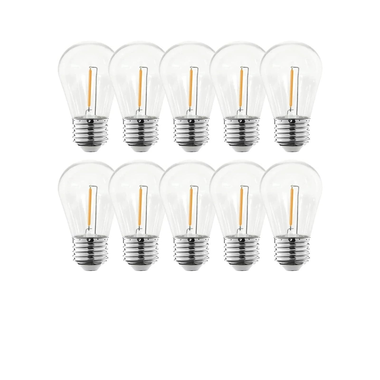 eufeifeiegds 10pack S14 Filament Bulb For Solar String lights E27 E26 5V 1W PC Cover Waterproof Warm White Led Light Bulbs