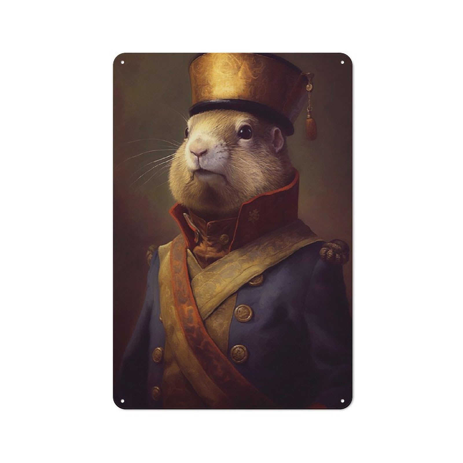 Junmoney Beaver Metal Plaque 30X20cm With For Hallway Wall, Retro Decor, For Themed Interiors In Hallways And Entrance Areas