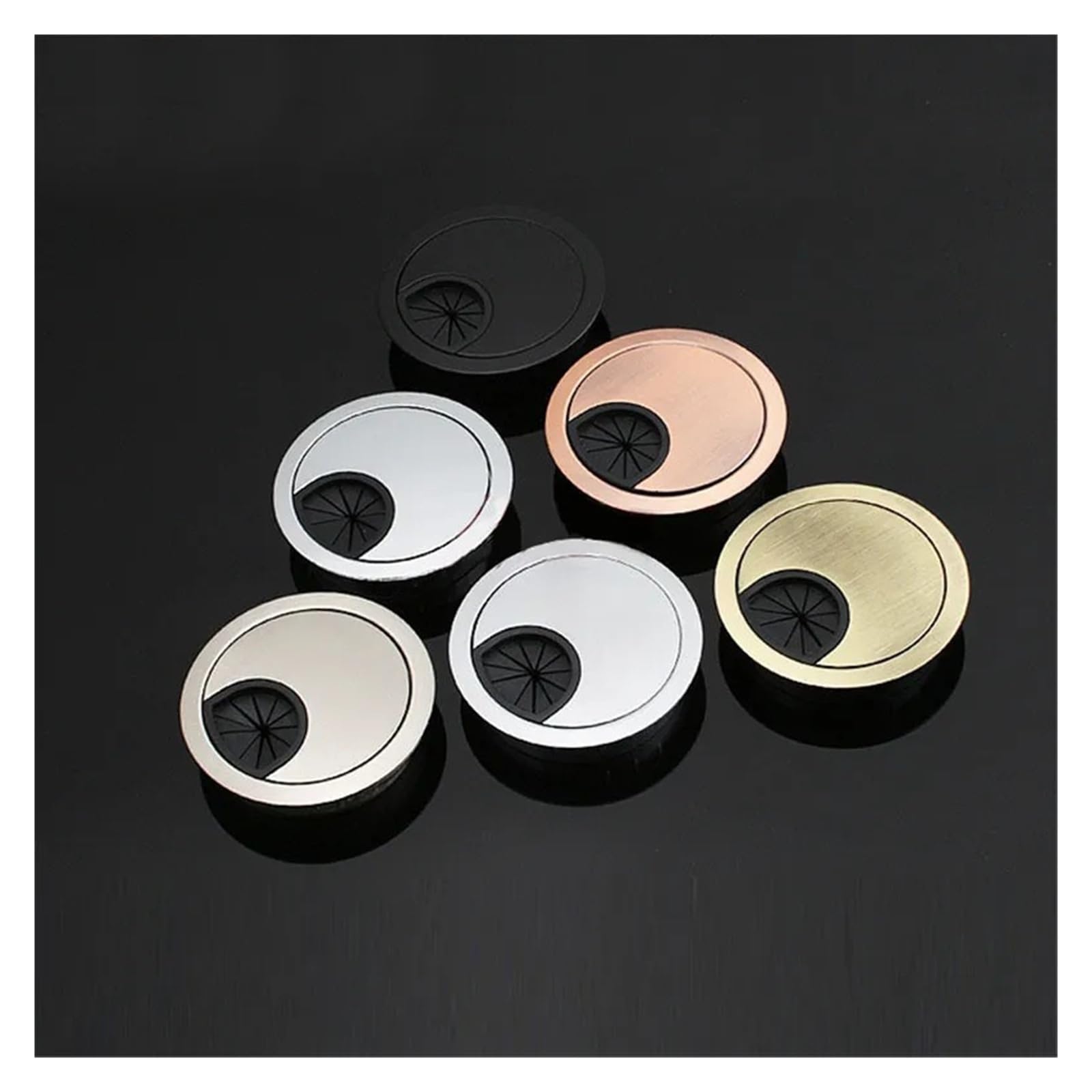 1 copertura per foro in filo di acciaio, 50-80 mm, per tavolo del computer, passacavo, copertura per fori per mobili, accessori per mobili (A, 80 mm)