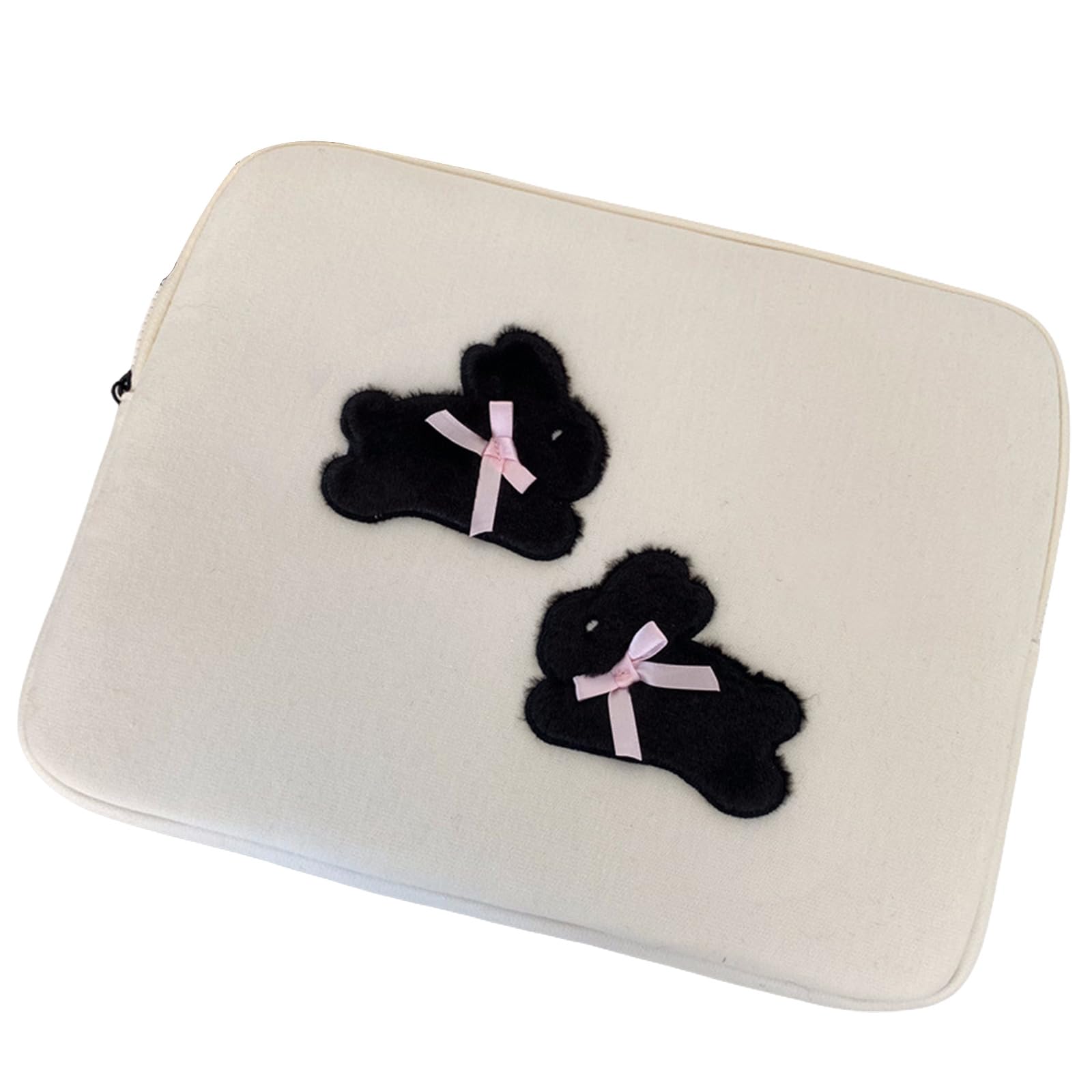 Jazuaiao Trendy Laptop Storage Bag for Daily Use Bowknot Rabbits Notebook Computer Sleeve Students Tablets Protective Case Versatile Tablet Case