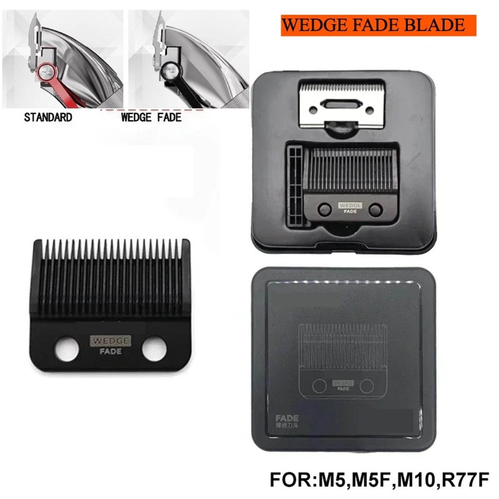 Lama Di Ricambio, Compatibile Con Madeshow, M50 V-Power FADE Blade Clipper Trimmer Professionale Rasoio Da Taglio Accessori For Testine Di Coltello(M9 Blade)