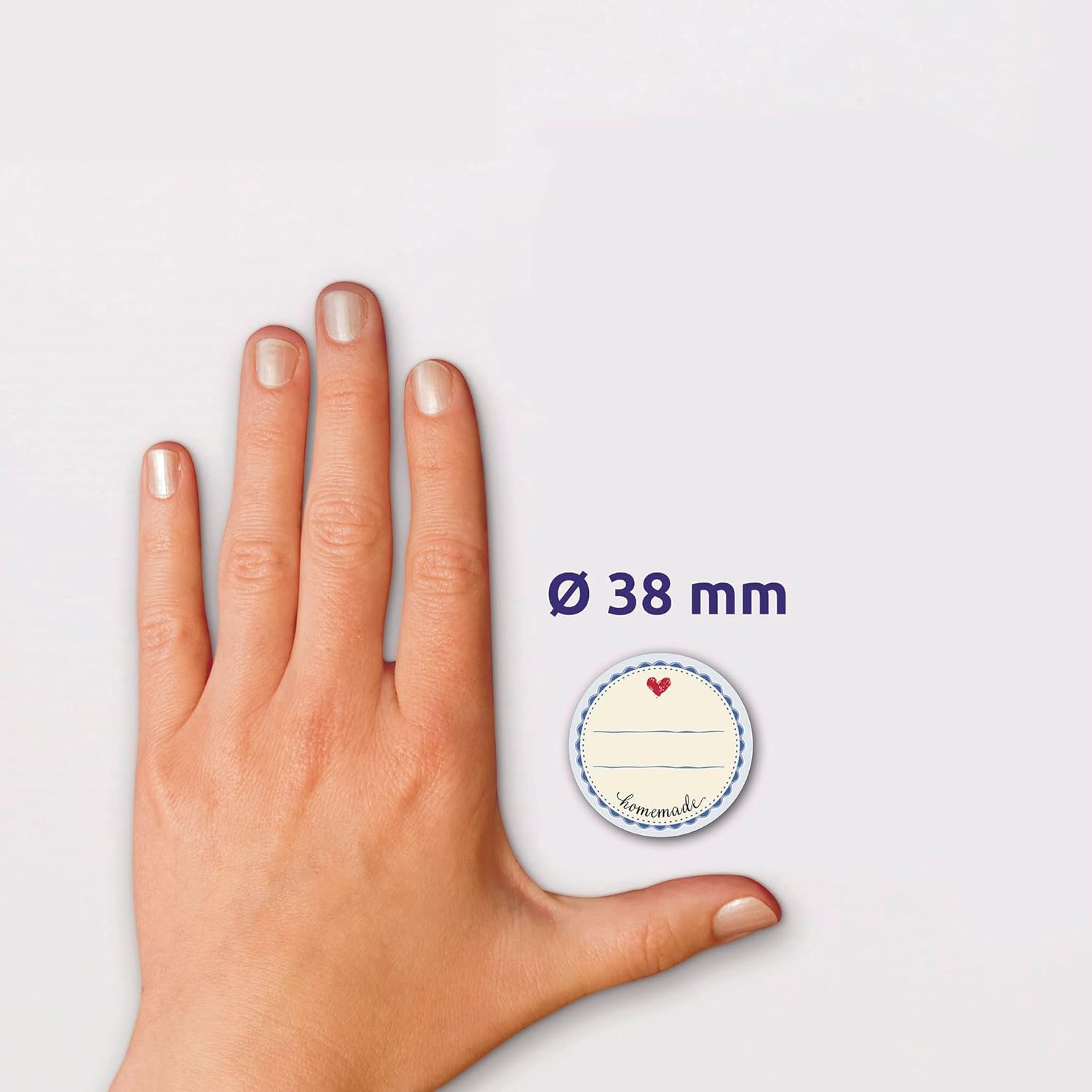 AVERY Zweckform 4380 Jam Labels Self-Adhesive Pack of 600 (Made in Germany, Diameter 38 mm, Sticker Jam Jar, Preserving, Round Labels, Removable, Homemade, Writeable) Stickers on a Roll