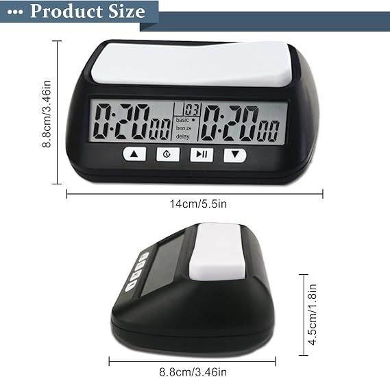 3-in-1 Digital Chess Clock - Professional Game Timer with Alarm, Delay & Positive Time Modes for Chess, Go, Board Games | Portable Electronic Timer