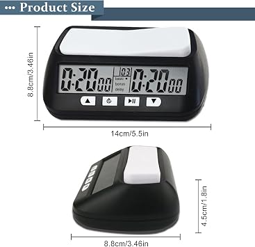 3-in-1 Digital Chess Clock - Professional Game Timer with Alarm, Delay & Positive Time Modes for Chess, Go, Board Games | Portable Electronic Timer
