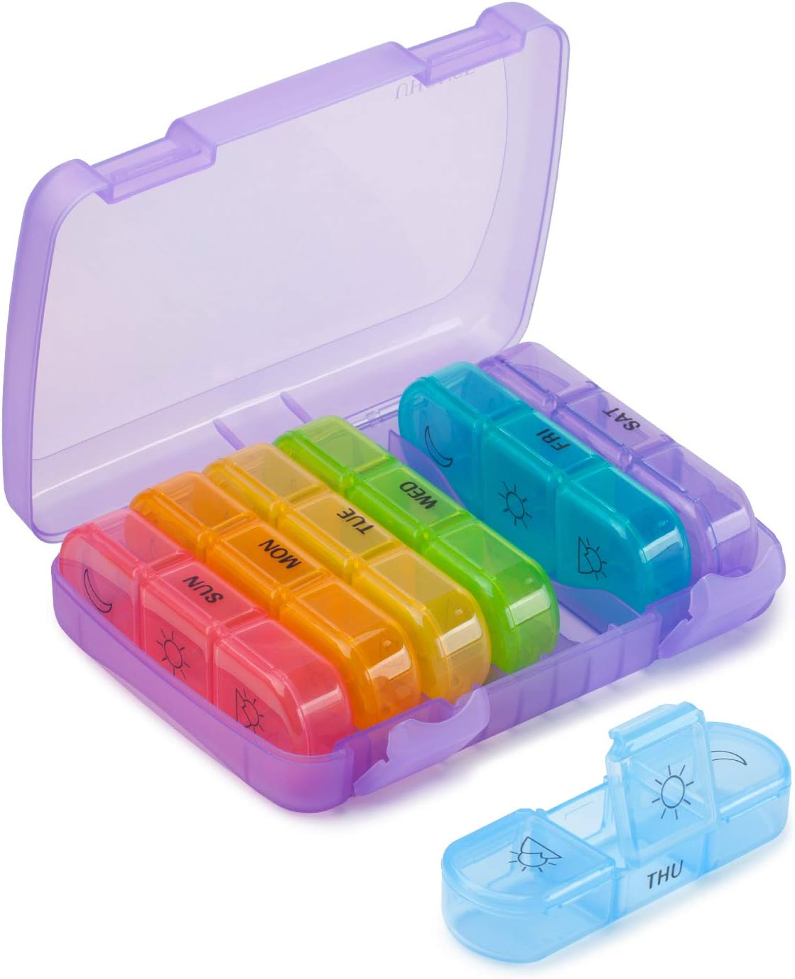 Amazon.com: Weekly Pill Box 3 Times a Day, Travel Portable, 7 Days Pill ...
