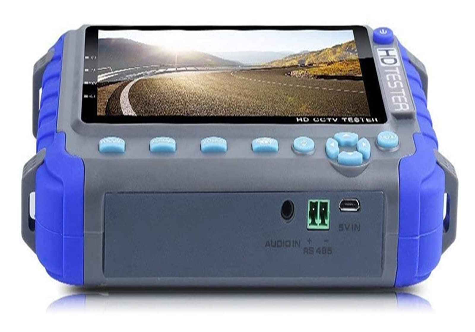 Tester CCTV 4 in 1 da 5 pollici, tester for videosorveglianza AHD TVI CVI Supporta 8MP, tester CCTV portatile for telecamera con uscita DC12V