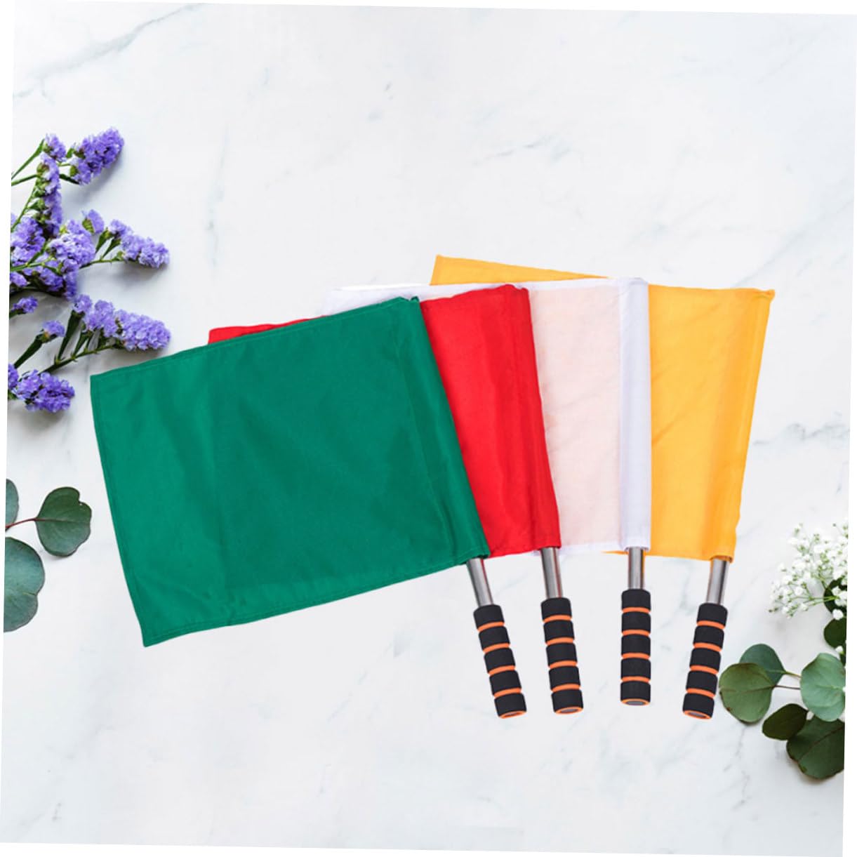 HANABASS 8piezas Banderas De Árbitro De Fútbol Bandera De Árbitro Principal De Señales Manuales Para Partidos De Fútbol Portátiles Para Campo Paquete