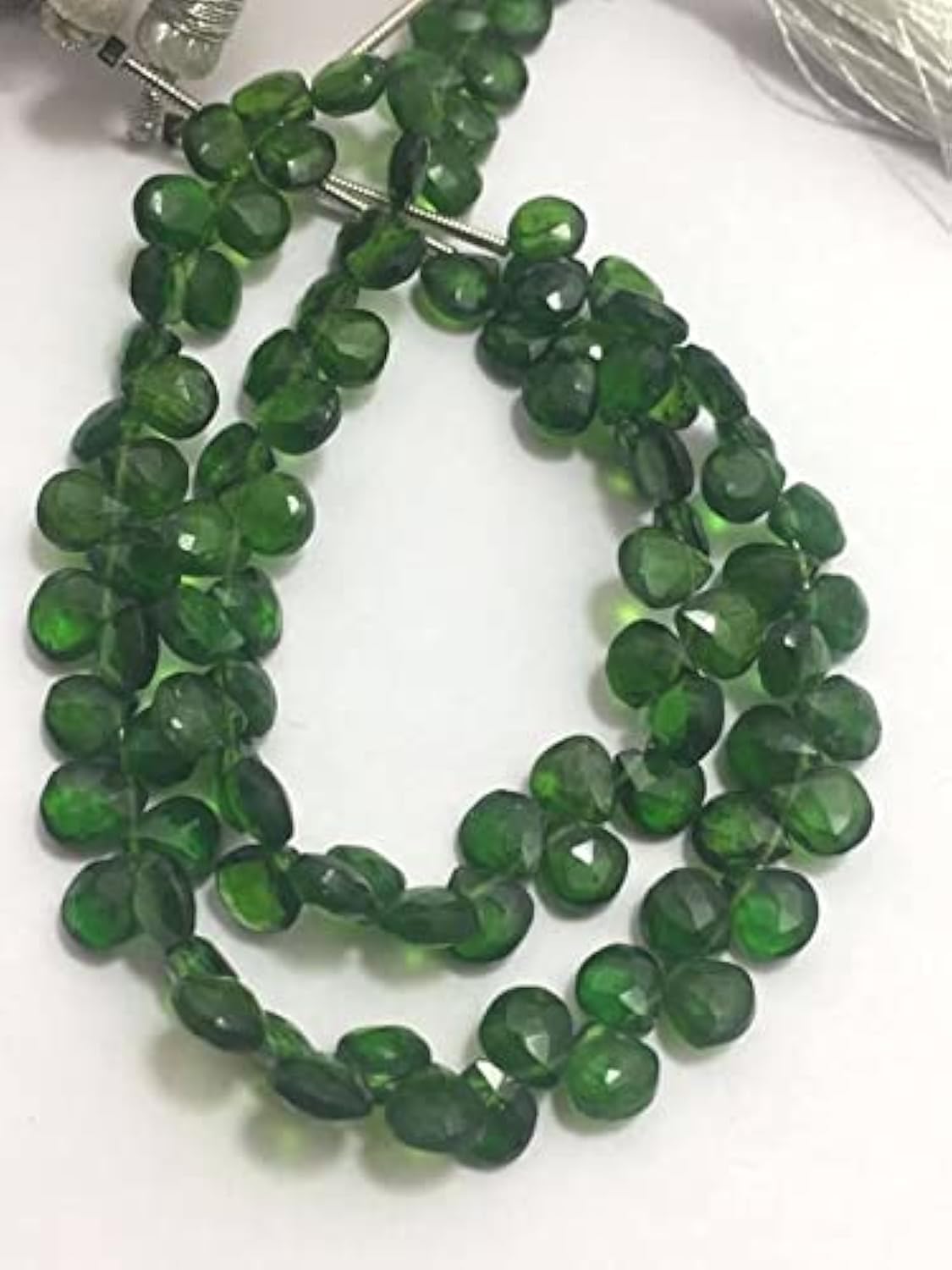 Chrome diopside facetté perles de quartz vert rare pour bijoux haut de gamme
