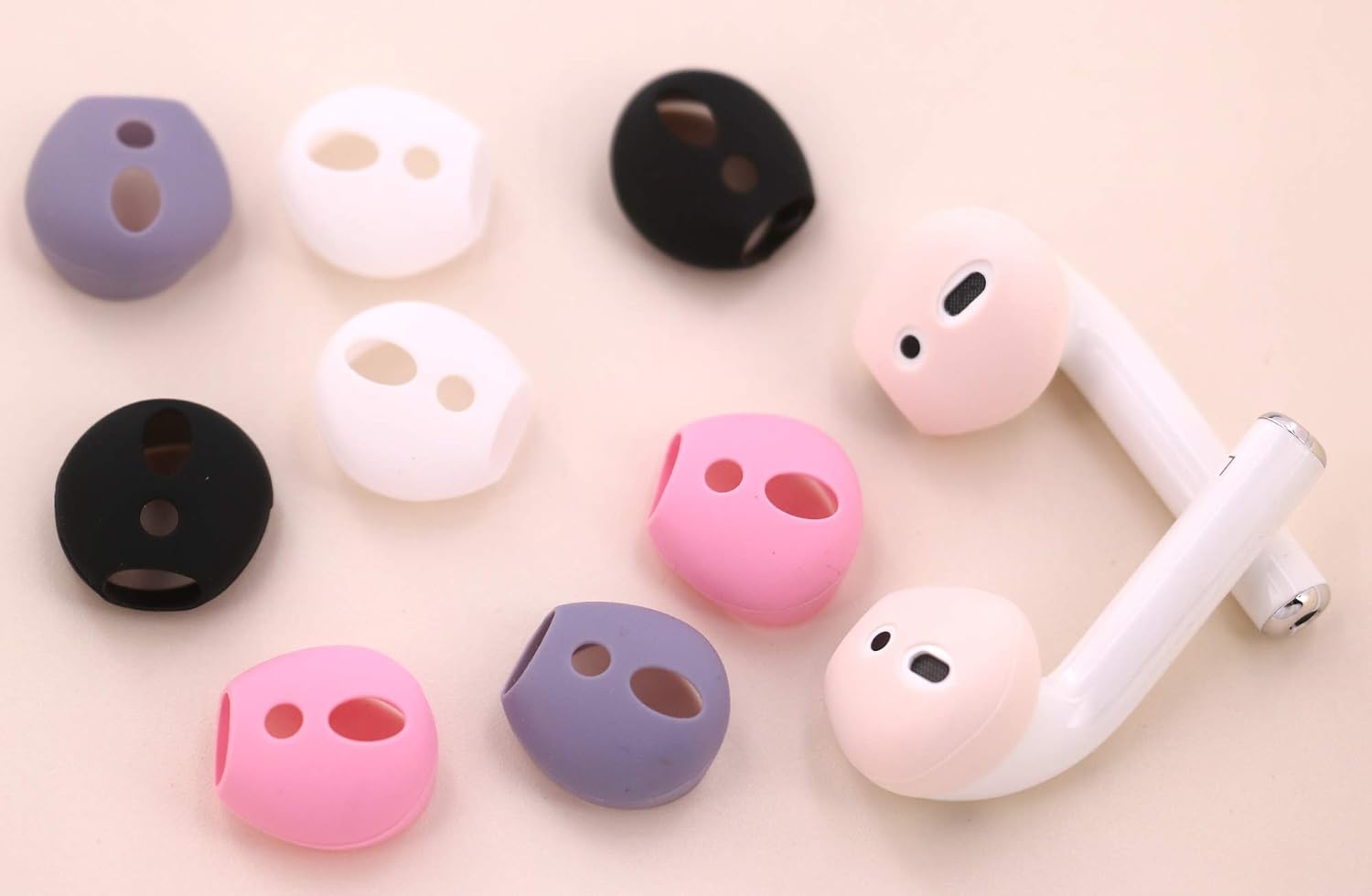 IiEXCEL Fit in Case Eartips for AirPods, 5 Pairs Replacement Super Thin Slim Silicone Earbuds Ear Tips Covers Skin Accessories for Apple AirPods 1 AirPods 2 (Fit in Charging Case) 5 Colorful