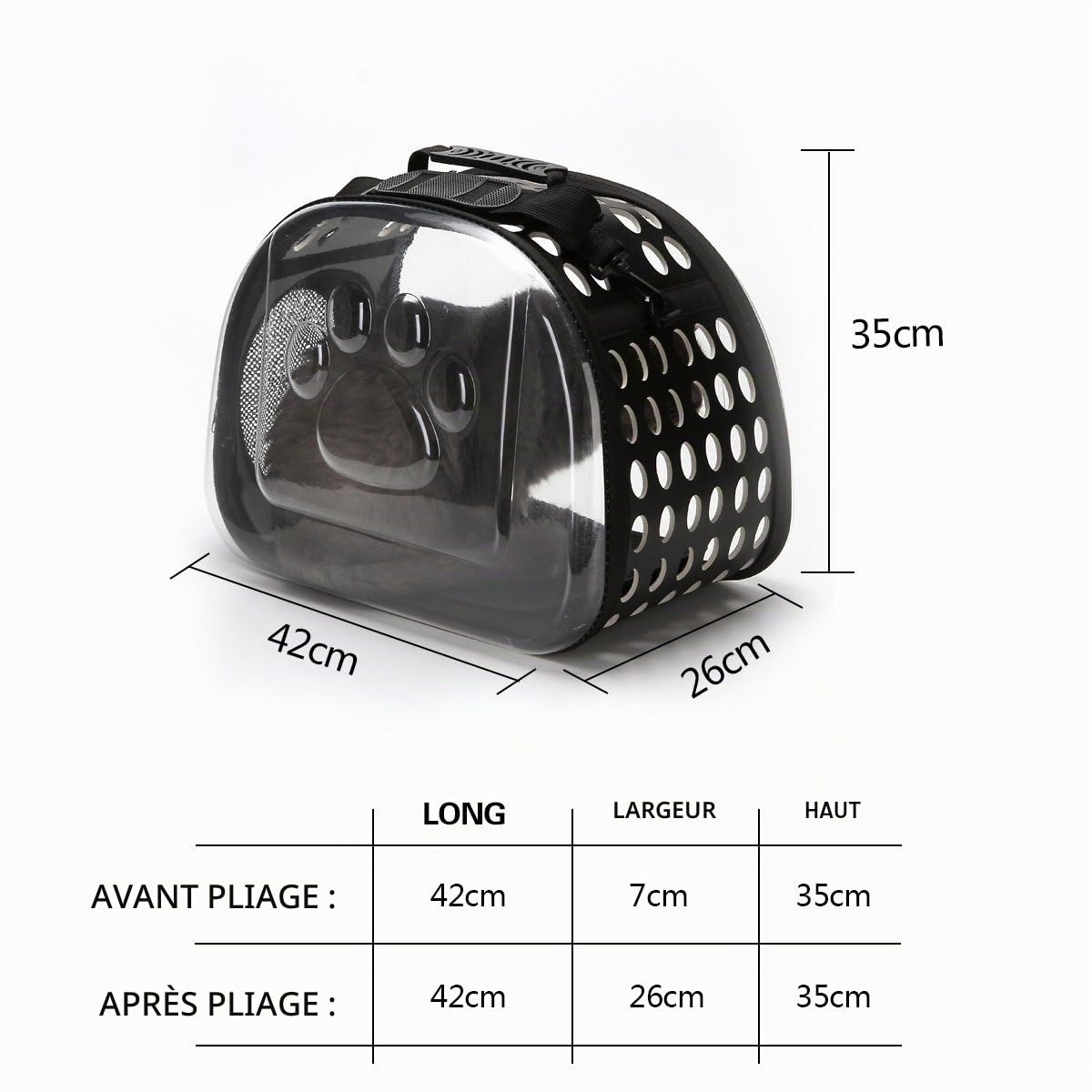 PETCUTE Sac de Transport pour Chat Cage Transport Lapin Caisse de Transport pour Chat