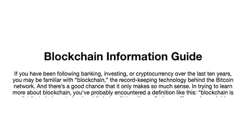Blockchain information guide