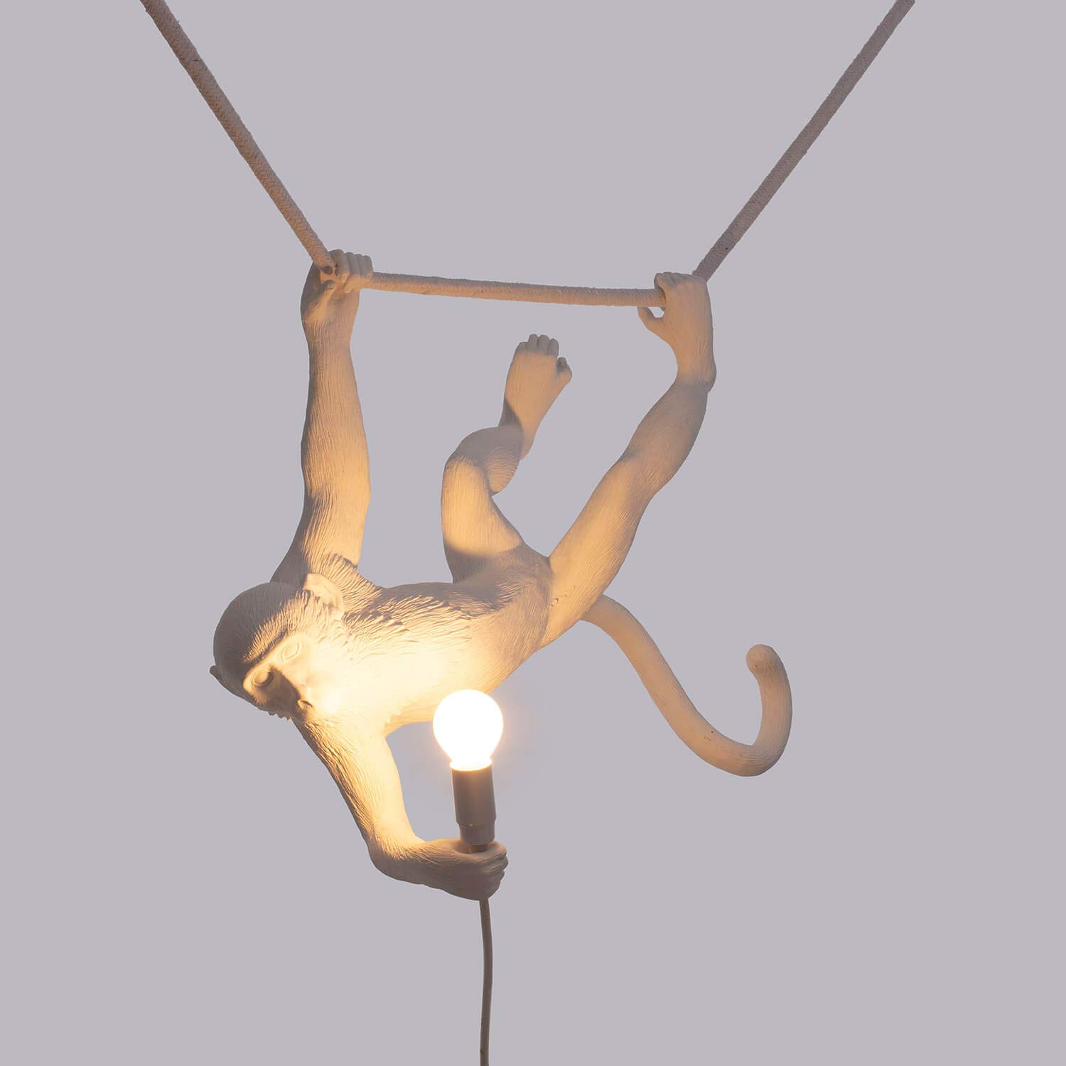 SELETTI "Monkey Lamp Lampade Scimmia, Swing, Bianco
