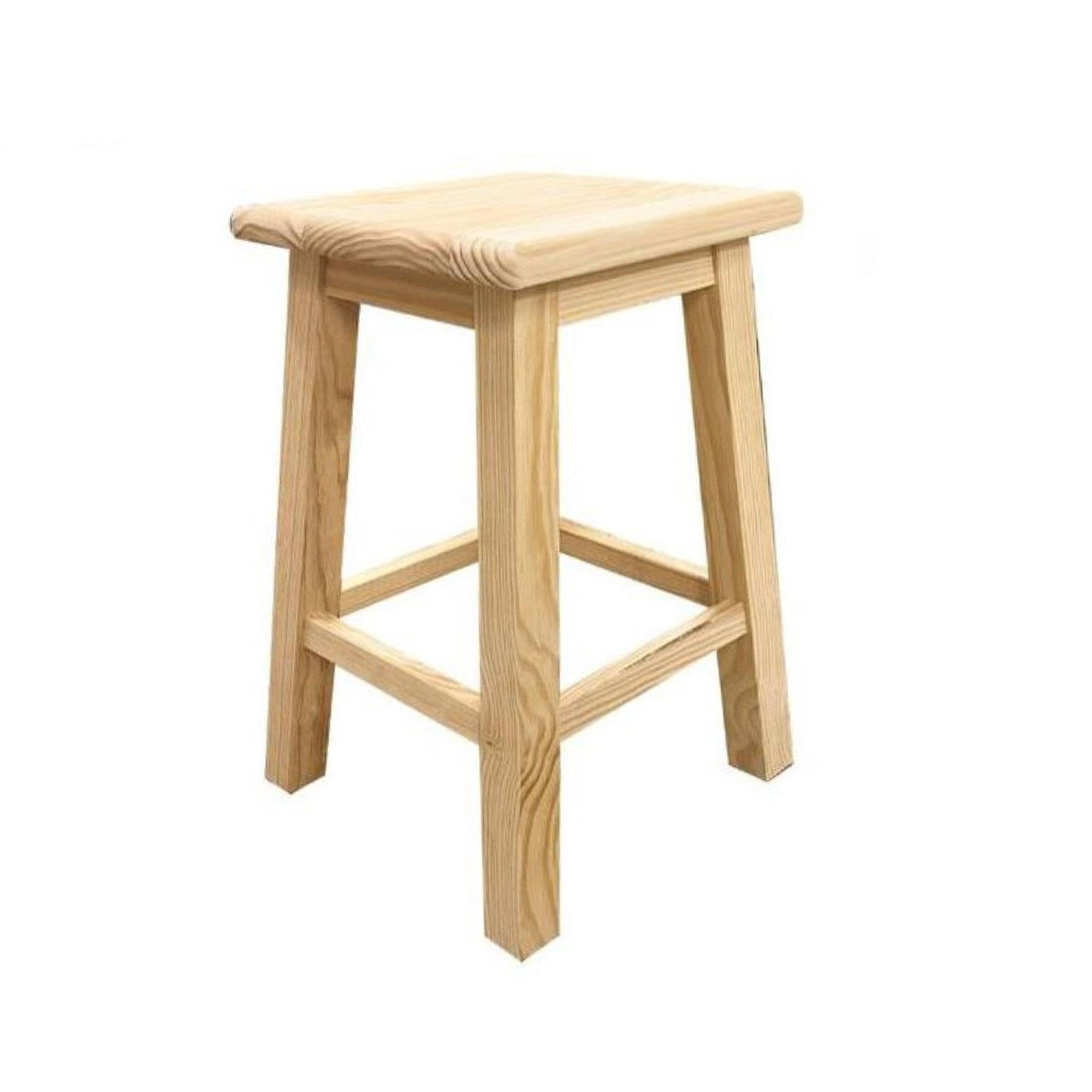 Well Home Tabouret carré en bois massif de couleur naturelle 31x31x50cm