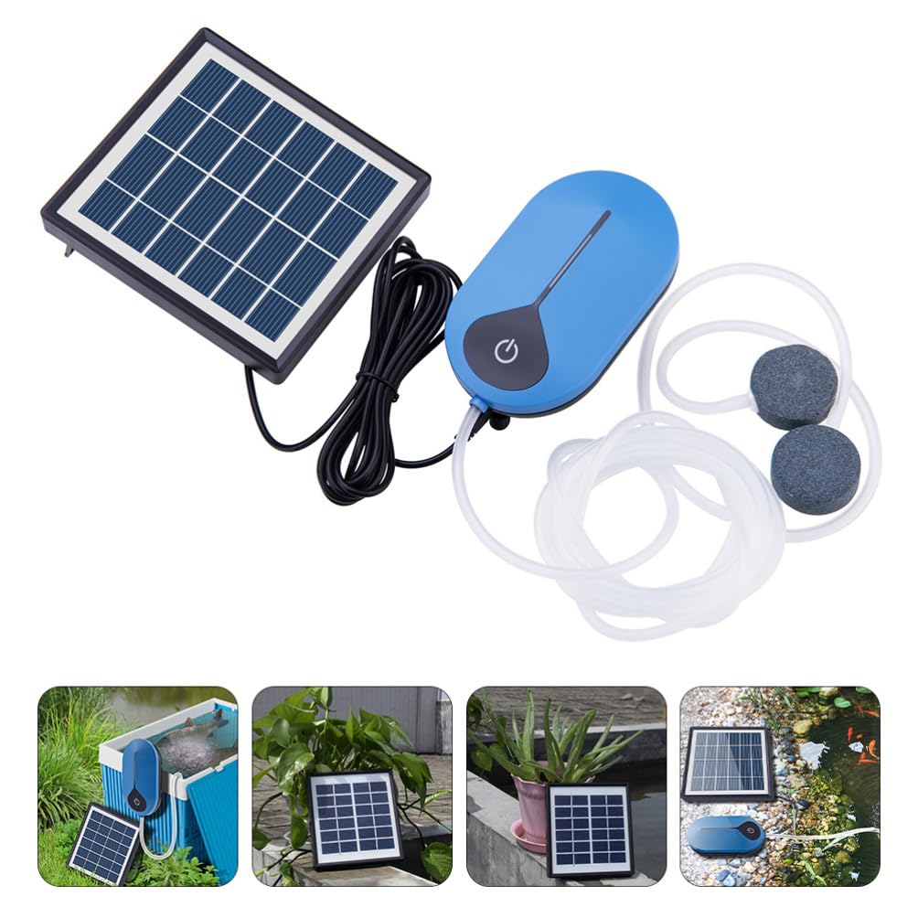 Happyyami Aireador Solar De para Acuarios Bomba De Aire Mini para Pescados Eficiencia Energética Consumo para Uso Externo Jardines y Pesca