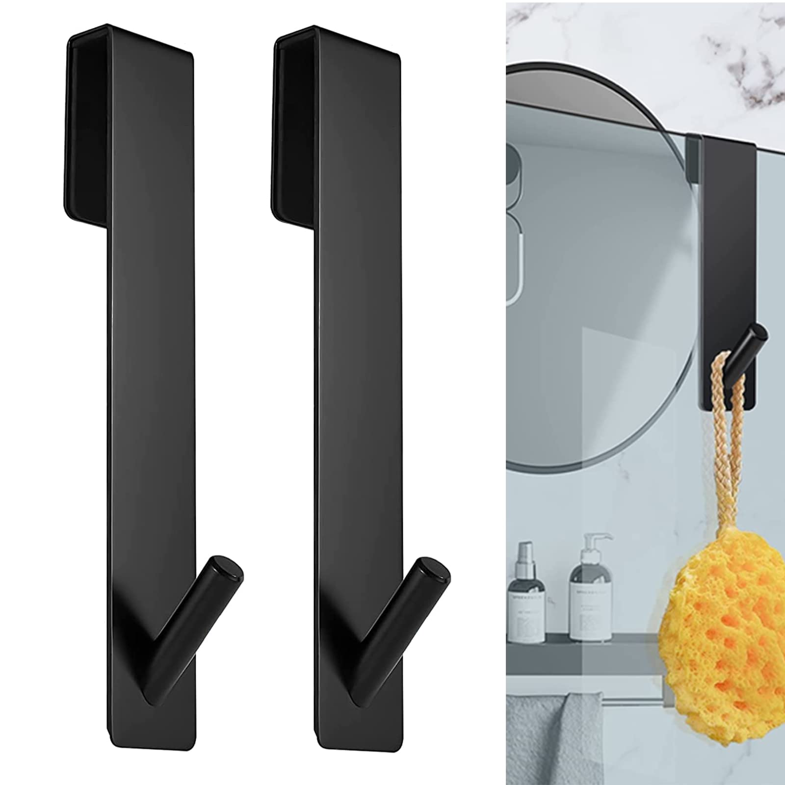 ARTOYS Ganci Per Porta Doccia In Vetro - 4 Pezzi Extra Lunghi, 18 Cm, In Argento, Facili Da Agganciare