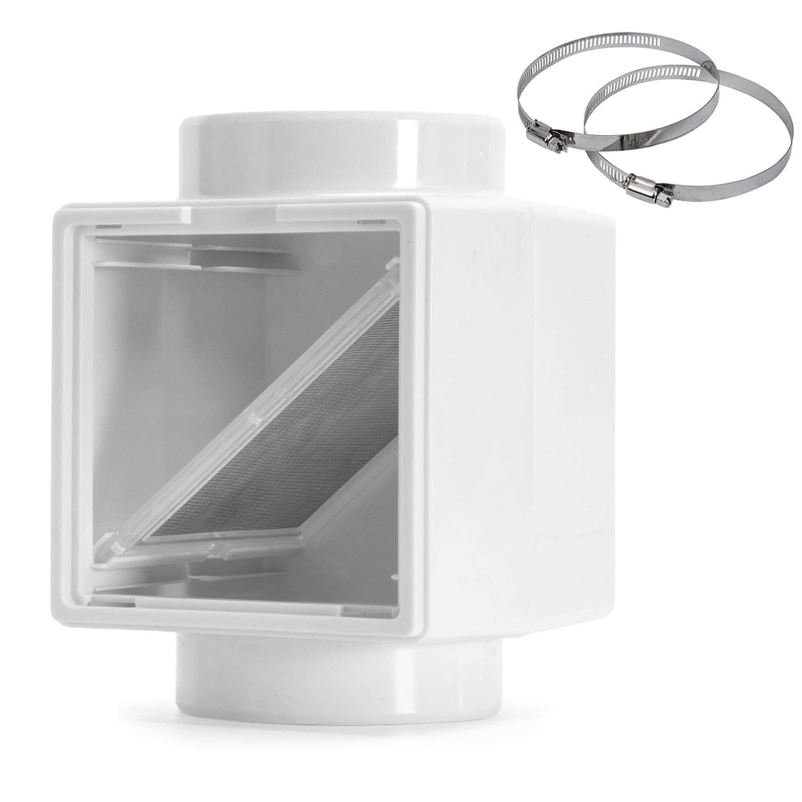 VIWINVELA 3 IN 1 Dryer Duct Lint Trap - Indoor Dryer Vent Kit with Lint Trap - Dryer Lint Catcher - with 2 Metal Hose Clamps