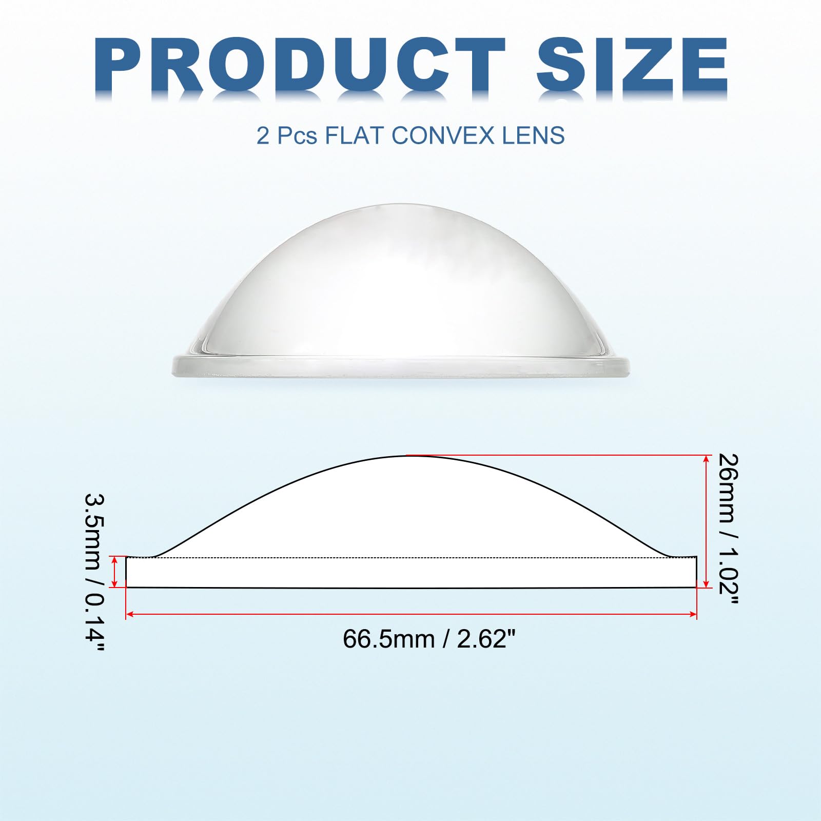 PATIKIL Diameter 66.5mm Flat Convex Lens - Image 2