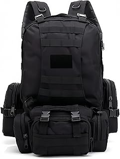 شنطة ظهر تكتيكية سعة 55 لتر مع 3 شنط تكتيكية مقاومة للماء للمشي لمسافات طويلة، شنطة للتخييم بسعة كبيرة مع شنط قابلة للفصل من قماش اوكسفورد 900D من فينيكبيت