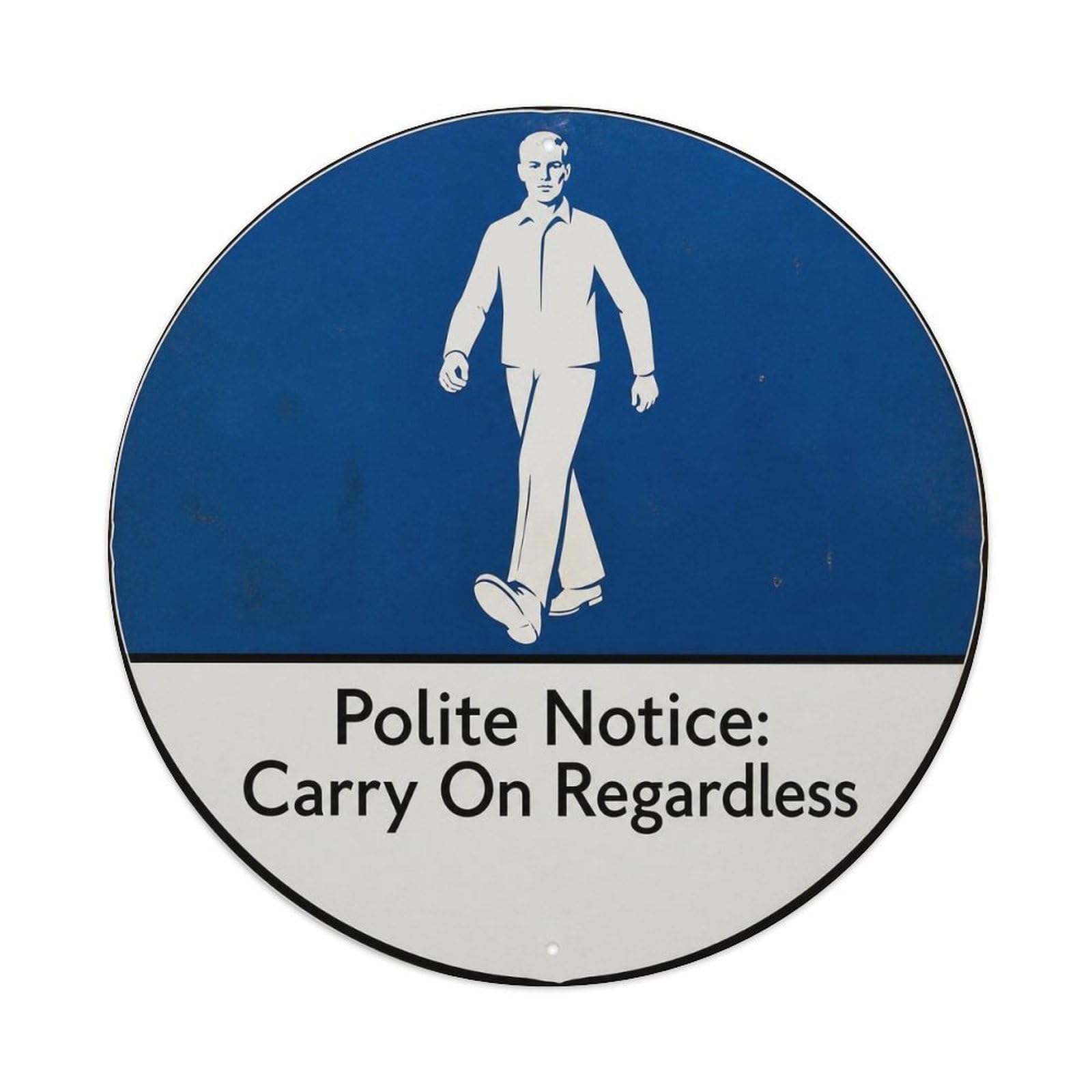 Olyhtr 8X8inch Classic Style Polite Manners Comedy Lettering British Graphic Badge Metal Tin Sign
