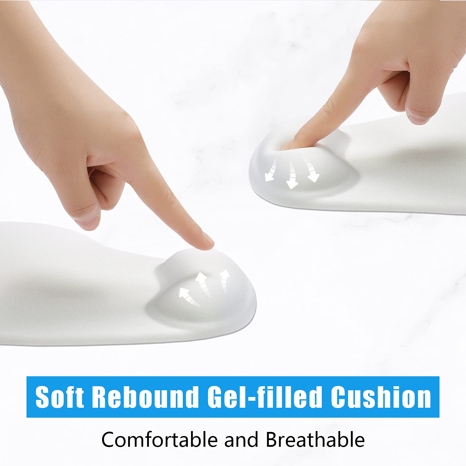 Hsurbtra Tappetino per mouse ergonomico con supporto per il polso, tappetino per mouse in gel con base antiscivolo in PU, tappetino per mouse in memory foam per alleviare il dolore, per laptop, PC, - Vista 3