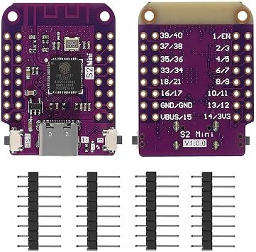 ESP32 S2 Mini Geliştirme Kartı Wifi Type-C 240Mhz 4MB Flash 2MB PSRam MicroPython Wemos Lolin Arduino Iot ADC DAC I2C SPI UART USB OTG Xtensa 32-bit LX7