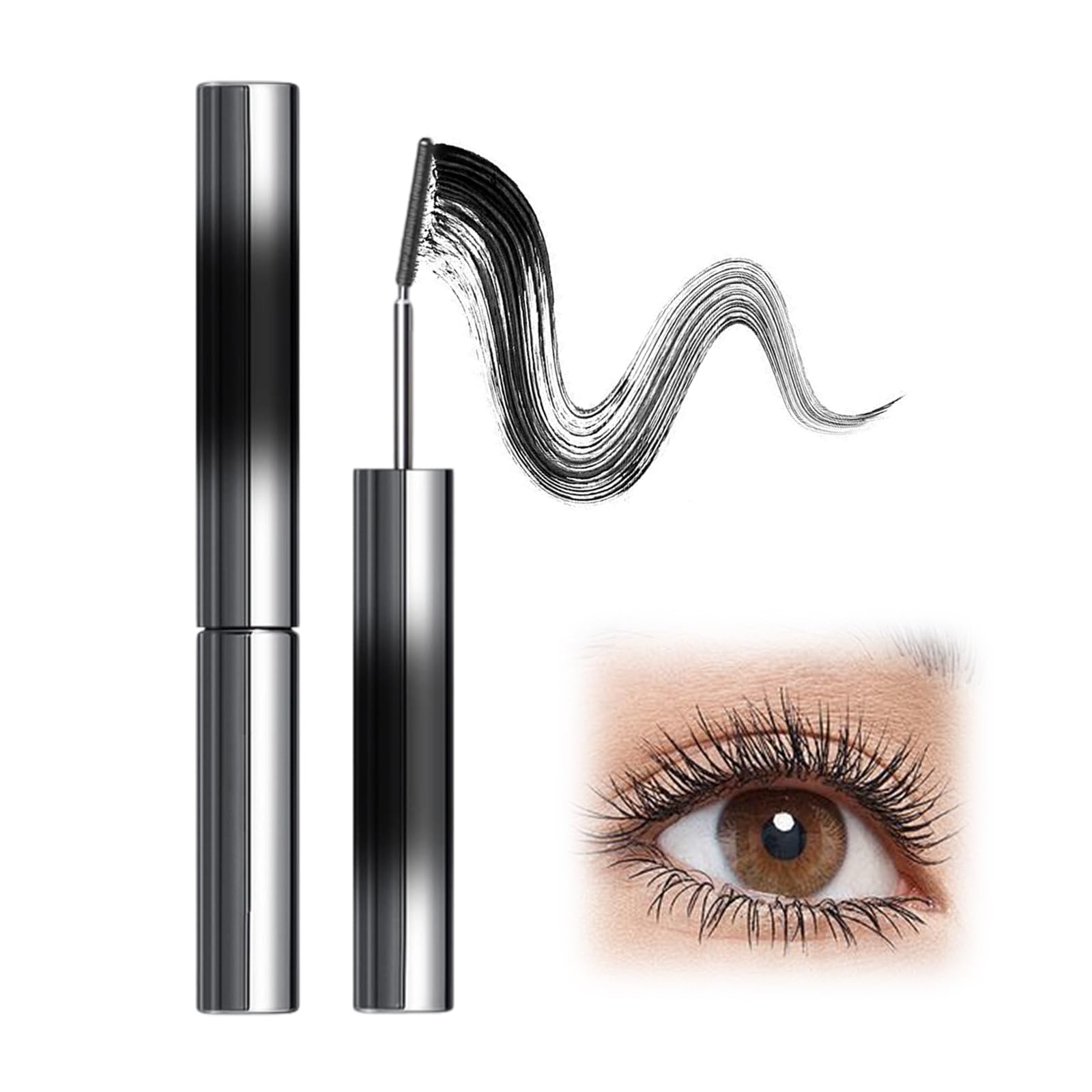 Iron Wand Mascara Metal Wand Mascara Black Long-Lasting Curling Mascara for Volume and Length Waterproof Long-Lasting 3D for