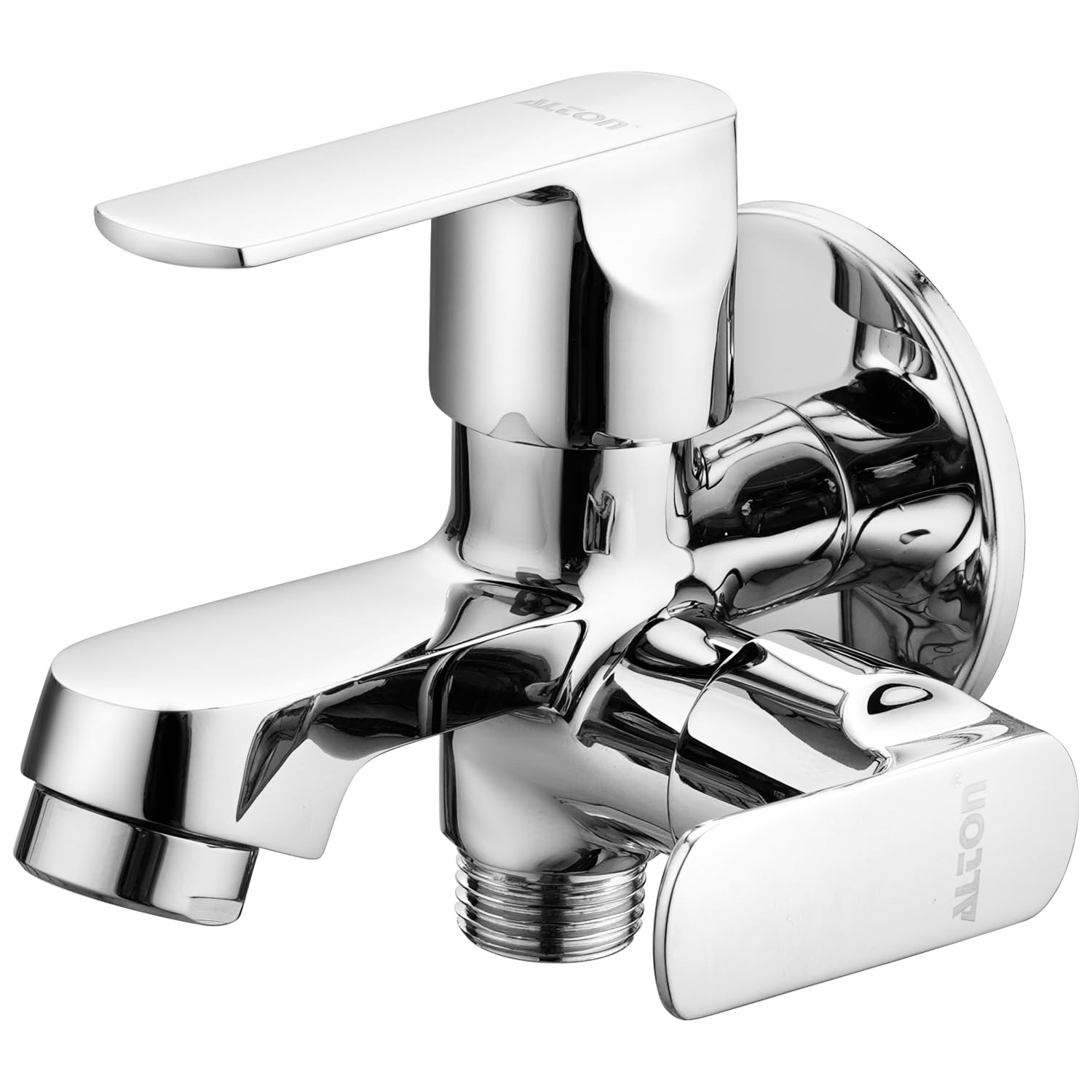 ALTON FAM3315 Brass Chrome 2 in 1 Bib Tap with Wall Flange (Silver)-image-41