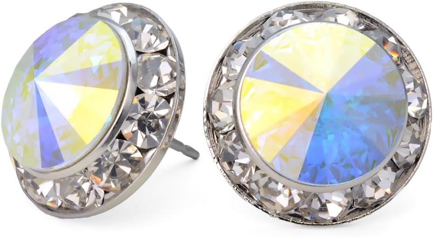Bridal Earrings | 15mm Crystal Round Earrings