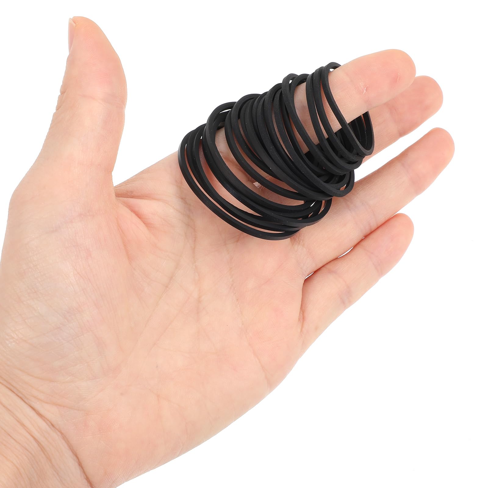 20pcs Turntable Belts,Black Record Player Belt, Rubber Cassette Belts 40-65mm, Repair and Maintenance Hybrid Flat Cassette VCR Belt, for DVD CD LD Repeater Drive 1.5mm Width